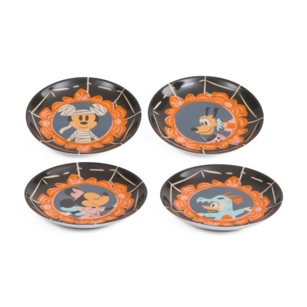 Zrike DISNEY Set Of 4 Friends Haunted Frames Appetizer Plates - NIB
